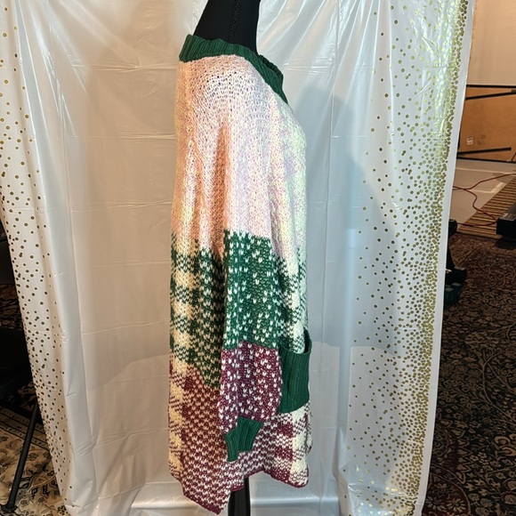 Listicle color block balloon sleeve cardigan small - Picture 2 of 11